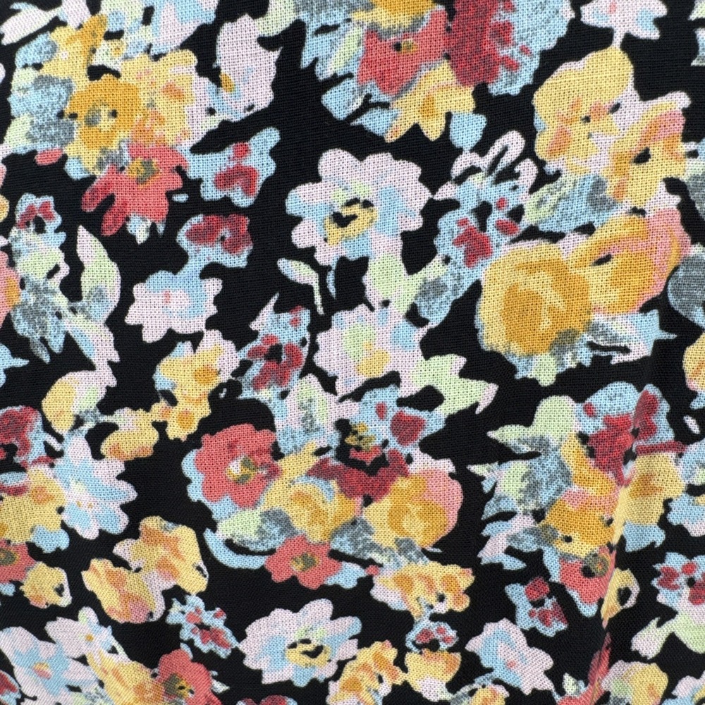 Nobody's Child Womens Printed Floral Print Midi Dress Short Sleeve Size 4 Black - Picture 6 of 13